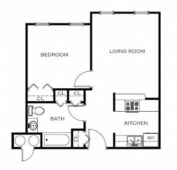 a floor plan of a living room and a bedroom